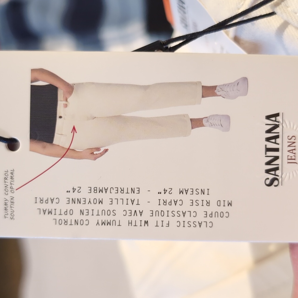 Sz 16 Santana Jeans Mid-Rise straight leg Capri style classic Fit jeans.